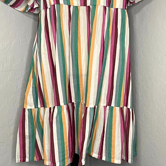 Ava & Viv Multicolor Flutter Sleeve Tiered Knee Length Dress Size X 14 - Picture 6 of 10